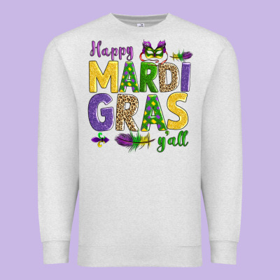Happy Mardi Gras Y'all Premium Sweatshirt Designed By Adodesignshop