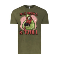 Vintage Olive true crimes & chill Vintage Tee - MaliasSmallBusiness