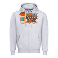 Heather Grey mommy needs some pumpkin spice Zipper Hoodie - CowhideDigitalArt