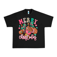 Pink Merry Christmas Black Girl Sneakers Urban Heavy Tee | Teevron