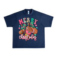 Navy pink merry christmas black girl sneakers Urban Heavy Tee - RanaPortraitStore