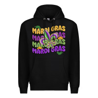 Black mardi gras with fleur de lis Premium Hoodie - MaliasSmallBusiness