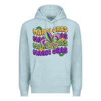 Blue Mist mardi gras with fleur de lis Premium Hoodie - MaliasSmallBusiness