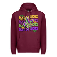 Burgundy mardi gras with fleur de lis Premium Hoodie - MaliasSmallBusiness