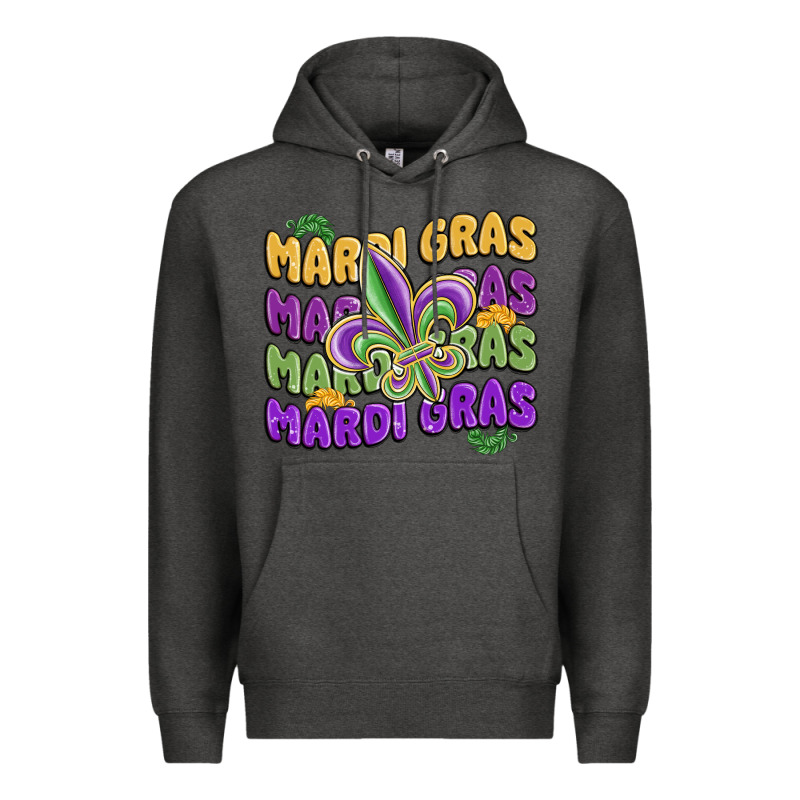 Mardi Gras With Fleur De Lis Premium Hoodie by MaliasSmallBusiness | Teevron