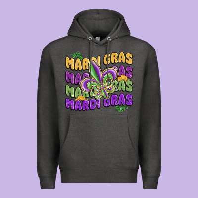 Mardi Gras With Fleur De Lis Premium Hoodie Designed By Maliassmallbusiness