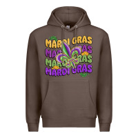 Coffee mardi gras with fleur de lis Premium Hoodie - MaliasSmallBusiness