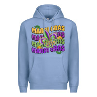 Colony Blue mardi gras with fleur de lis Premium Hoodie - MaliasSmallBusiness