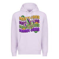 Lilac mardi gras with fleur de lis Premium Hoodie - MaliasSmallBusiness