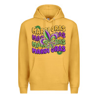 Mustard mardi gras with fleur de lis Premium Hoodie - MaliasSmallBusiness