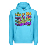 Ocean Blue mardi gras with fleur de lis Premium Hoodie - MaliasSmallBusiness