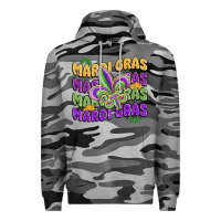 Slate Camo mardi gras with fleur de lis Premium Hoodie - MaliasSmallBusiness