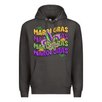 Smoke mardi gras with fleur de lis Premium Hoodie - MaliasSmallBusiness