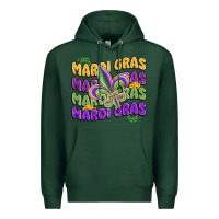 Sports Green mardi gras with fleur de lis Premium Hoodie - MaliasSmallBusiness