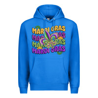 True Royal mardi gras with fleur de lis Premium Hoodie - MaliasSmallBusiness