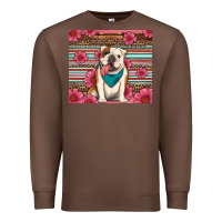 British Bulldog Floral Serape Tumbler Premium Sweatshirt | Teevron