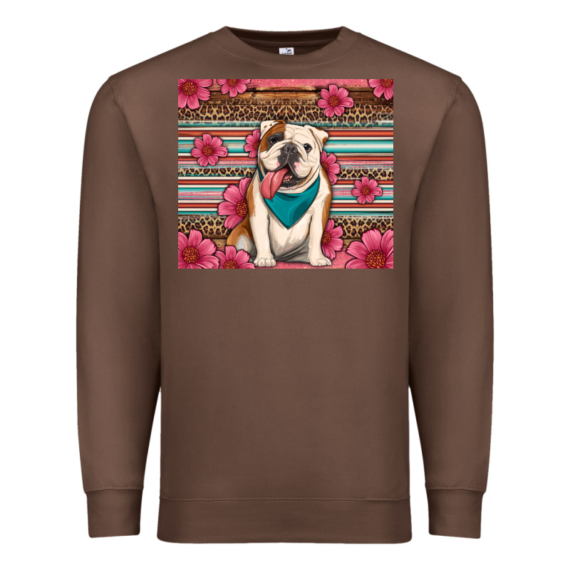 British Bulldog Floral Serape Tumbler Premium Sweatshirt by Artiststas | Teevron