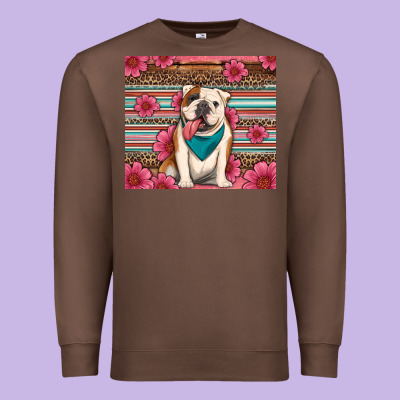 British Bulldog Floral Serape Tumbler Premium Sweatshirt Designed By Artiststas