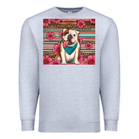 Heather Grey british bulldog floral serape tumbler Premium Sweatshirt - Artiststas