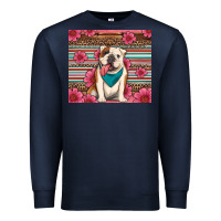 Navy british bulldog floral serape tumbler Premium Sweatshirt - Artiststas