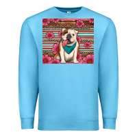 Ocean Blue british bulldog floral serape tumbler Premium Sweatshirt - Artiststas