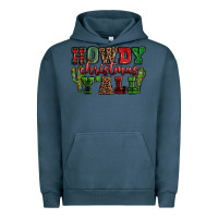Pigment Midnight Navy Howdy Christmas y'all Urban Hoodie - NancyCooperArtShop
