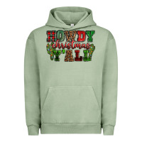 Pigment Oil Green Howdy Christmas y'all Urban Hoodie - NancyCooperArtShop