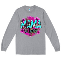Heather Grey mama vibes Long Sleeve Tee - Zillion Design Studio