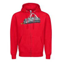 Red baseball bag fa element Zipper Hoodie - FaDigitalArtStudio
