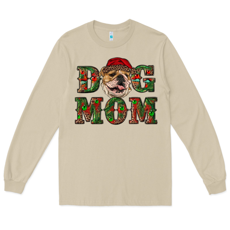 English Bulldog Mom Christmas Long Sleeve Tee by RanaPortraitStore | Teevron