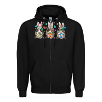 Black western bunny gnome Zipper Hoodie - RacoonDesign