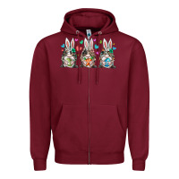 Western Bunny Gnome Zipper Hoodie | Teevron