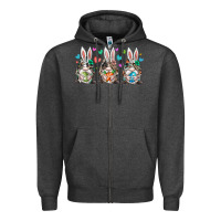 Charcoal Heather western bunny gnome Zipper Hoodie - RacoonDesign