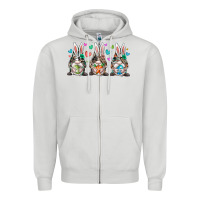 Dove Grey western bunny gnome Zipper Hoodie - RacoonDesign