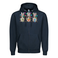Navy western bunny gnome Zipper Hoodie - RacoonDesign