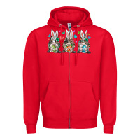 Red western bunny gnome Zipper Hoodie - RacoonDesign