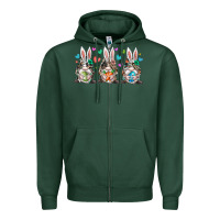Sports Green western bunny gnome Zipper Hoodie - RacoonDesign