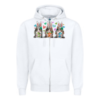 White western bunny gnome Zipper Hoodie - RacoonDesign