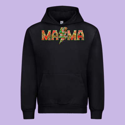 Mama Christmas Lightning Bolt Urban Hoodie Designed By Nancycooperartshop