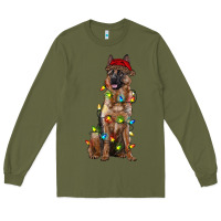 Army Green christmas german shepherd Long Sleeve Tee - RanaPortraitStore