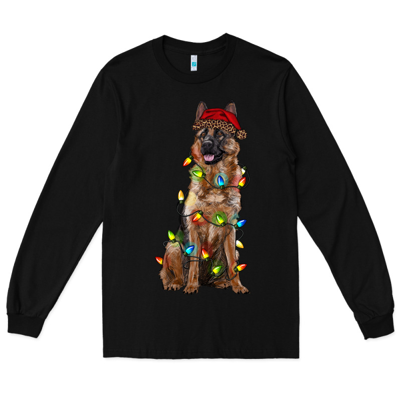 Christmas German Shepherd Long Sleeve Tee by RanaPortraitStore | Teevron