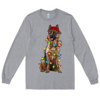 Heather Grey christmas german shepherd Long Sleeve Tee - RanaPortraitStore