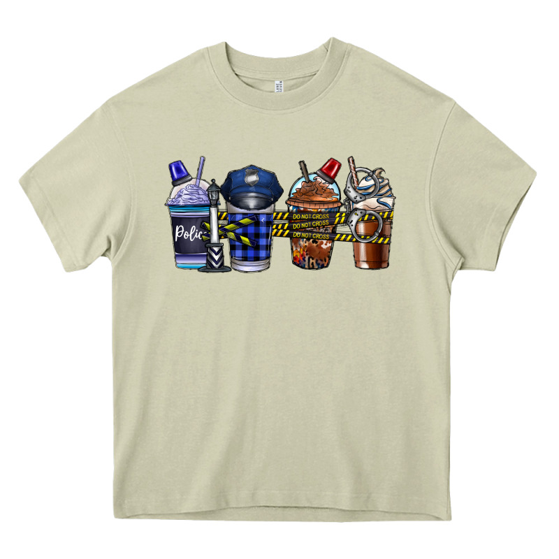 Police Coffee Heavy Core Tee by CowhideDigitalArt | Teevron