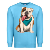Ocean Blue english bulldog Premium Sweatshirt - Artiststas