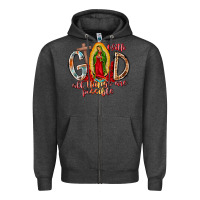 Charcoal Heather With God All Things Are Possible Zipper Hoodie - RacoonDesign