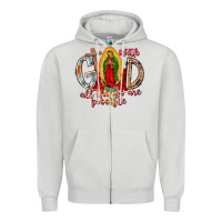 Dove Grey With God All Things Are Possible Zipper Hoodie - RacoonDesign