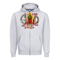 Heather Grey With God All Things Are Possible Zipper Hoodie - RacoonDesign