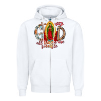 White With God All Things Are Possible Zipper Hoodie - RacoonDesign