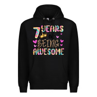 Black 7 years of being awesome Premium Hoodie - MaliasSmallBusiness