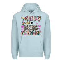 Blue Mist 7 years of being awesome Premium Hoodie - MaliasSmallBusiness